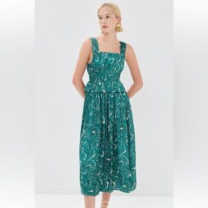 Sea NWT Silky Ruched Midi spring dress size 8